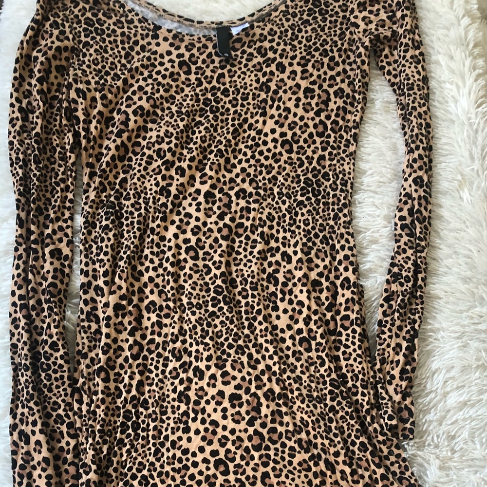 Forever 21 spandex 90s leopard print dress
